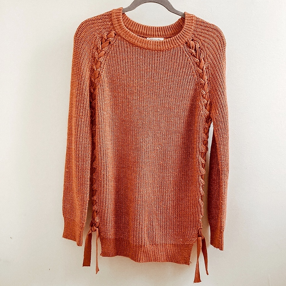 M/L Rust Miracle USA Sweater with Tie Sides